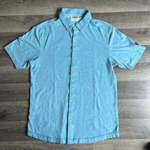 Linksoul Polo Shirt Mens Medium Button Down Stretch Golf Short Sleeve‎